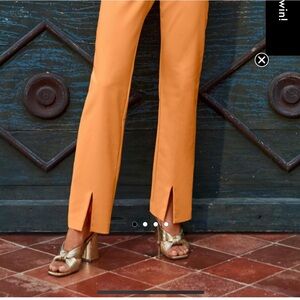 Modern Slim-Leg Slit Front Boston Proper Trouser Pant Vibrant Orange